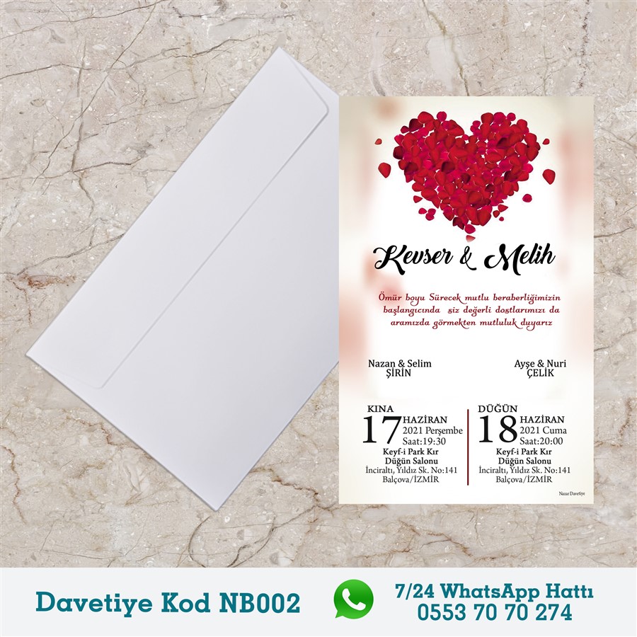 NB002 BEYAZ ZARFLI DAVETİYELER - NB002 - Görsel 1