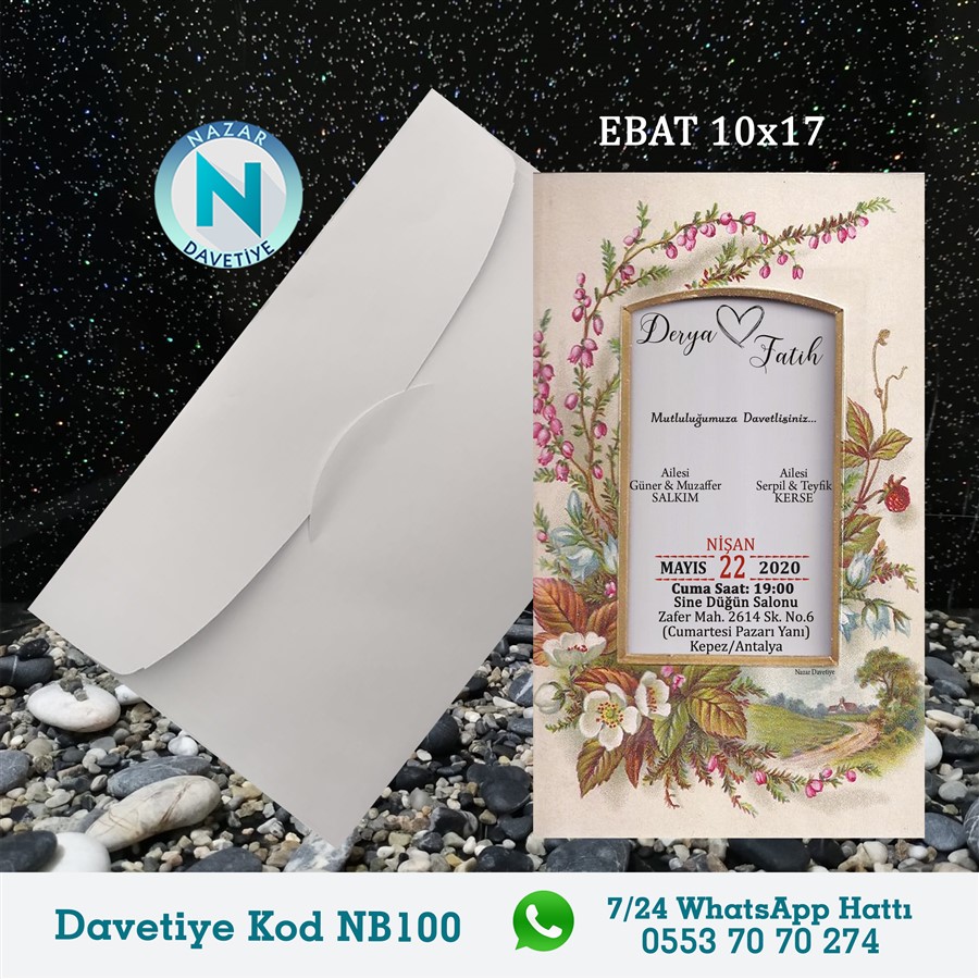 NB100- BEYAZ ZARFLI DAVETİYELER - NB100-1 - Görsel 1