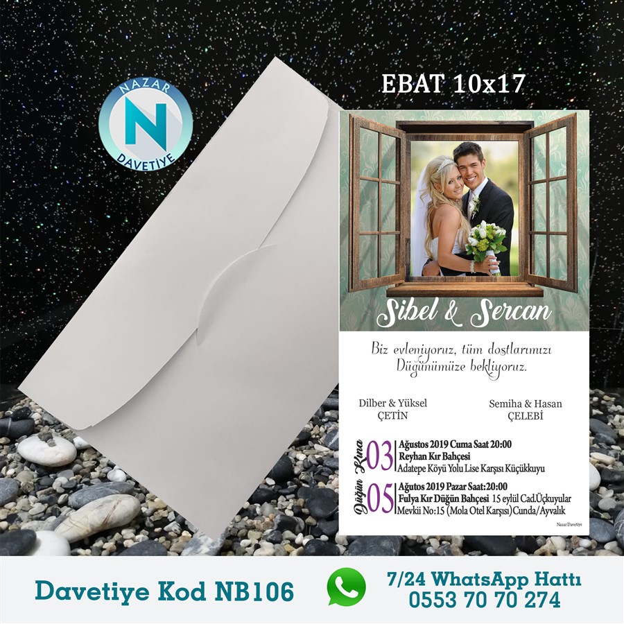 NB106 BEYAZ ZARFLI DAVETİYELER - NB106 - Görsel 1