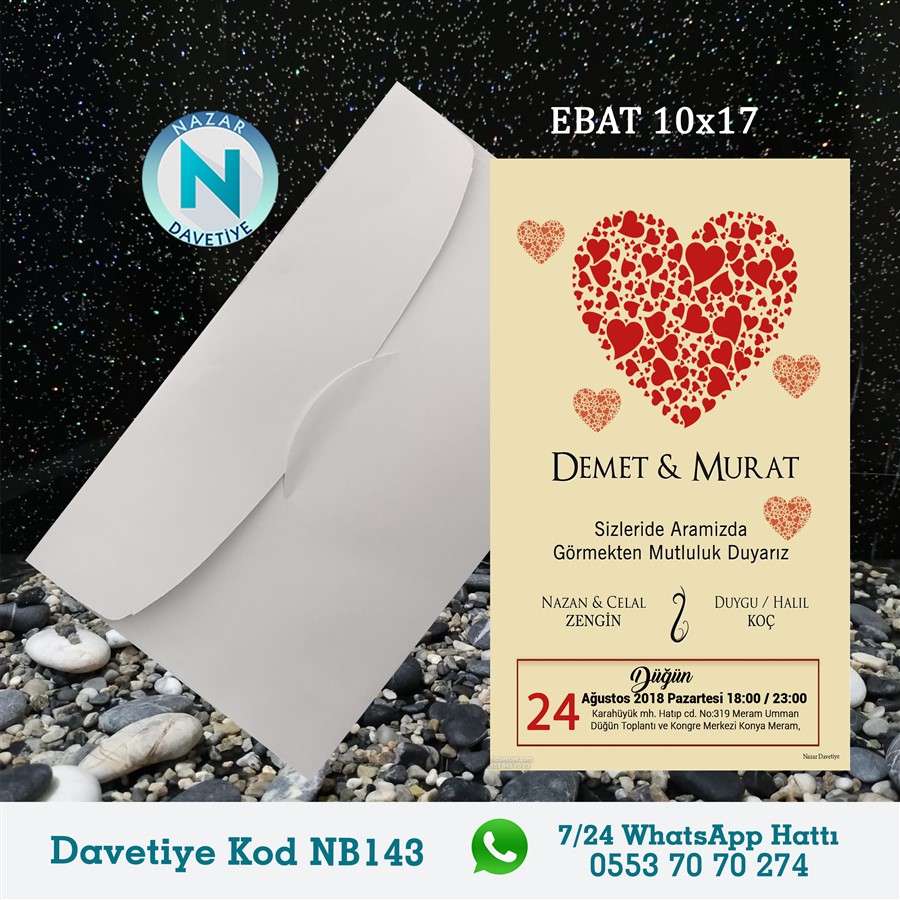 NB143 BEYAZ ZARFLI DAVETİYELER - NB143 - Görsel 1