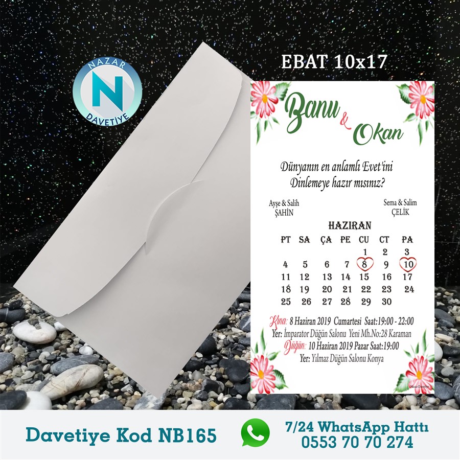NB165 BEYAZ ZARFLI DAVETİYELER - NB165 - Görsel 1