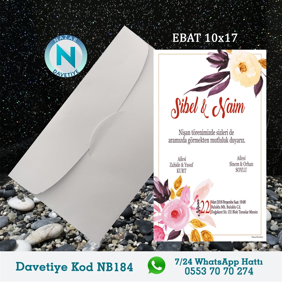 NB184 BEYAZ ZARFLI DAVETİYELER - NB184 - Görsel 1