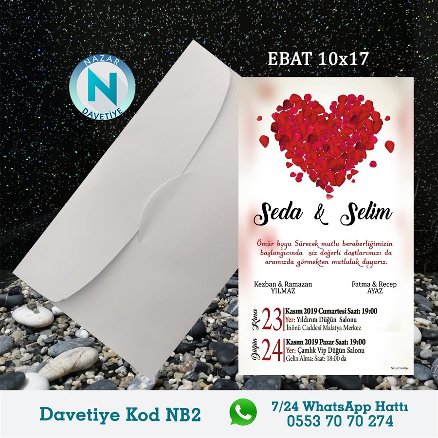 NB2 BEYAZ ZARFLI DAVETİYELER - NB2 - Görsel 1