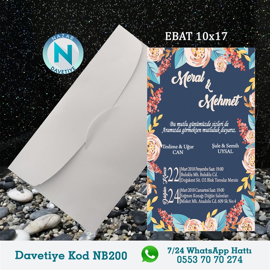NB200 BEYAZ ZARFLI DAVETİYELER - NB200 - Görsel 1