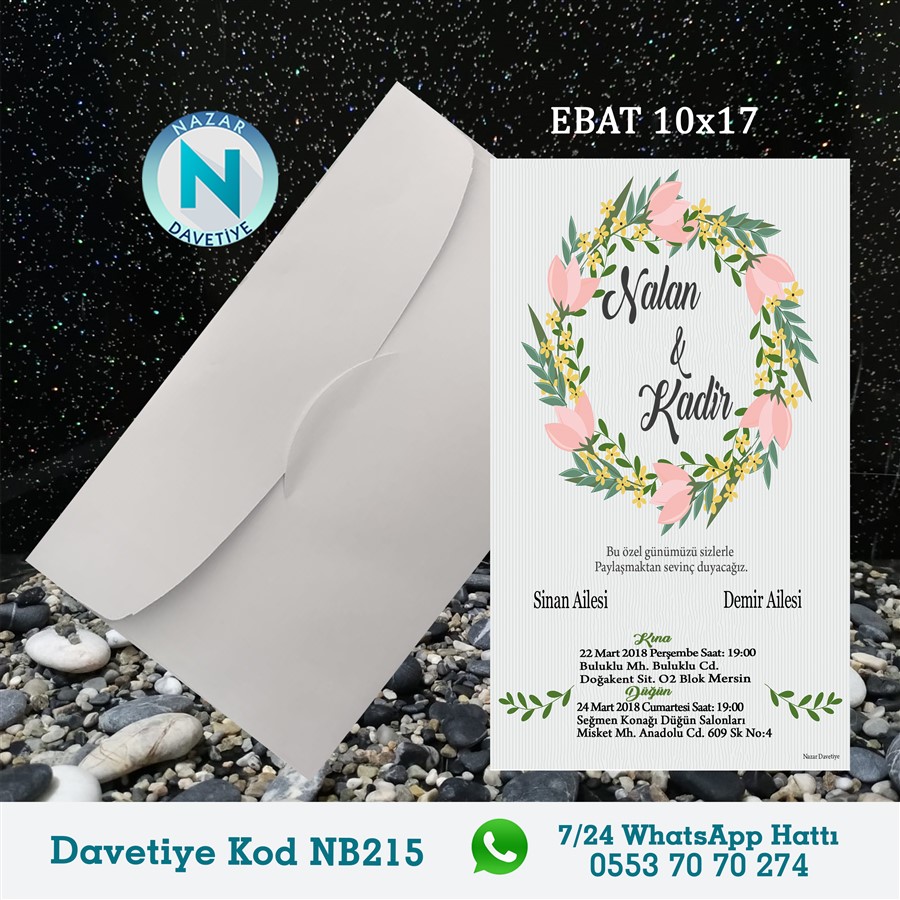 NB215 BEYAZ ZARFLI DAVETİYELER - NB215 - Görsel 1