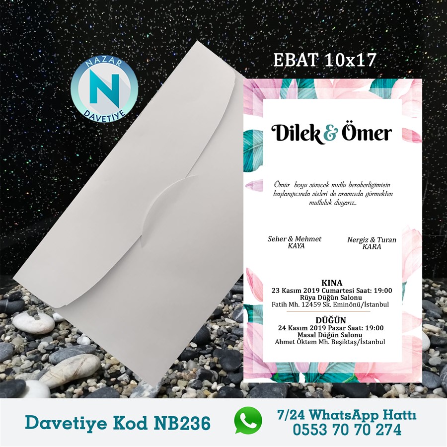 NB236-1 BEYAZ ZARFLI DAVETİYELER - NB236-1 - Görsel 1
