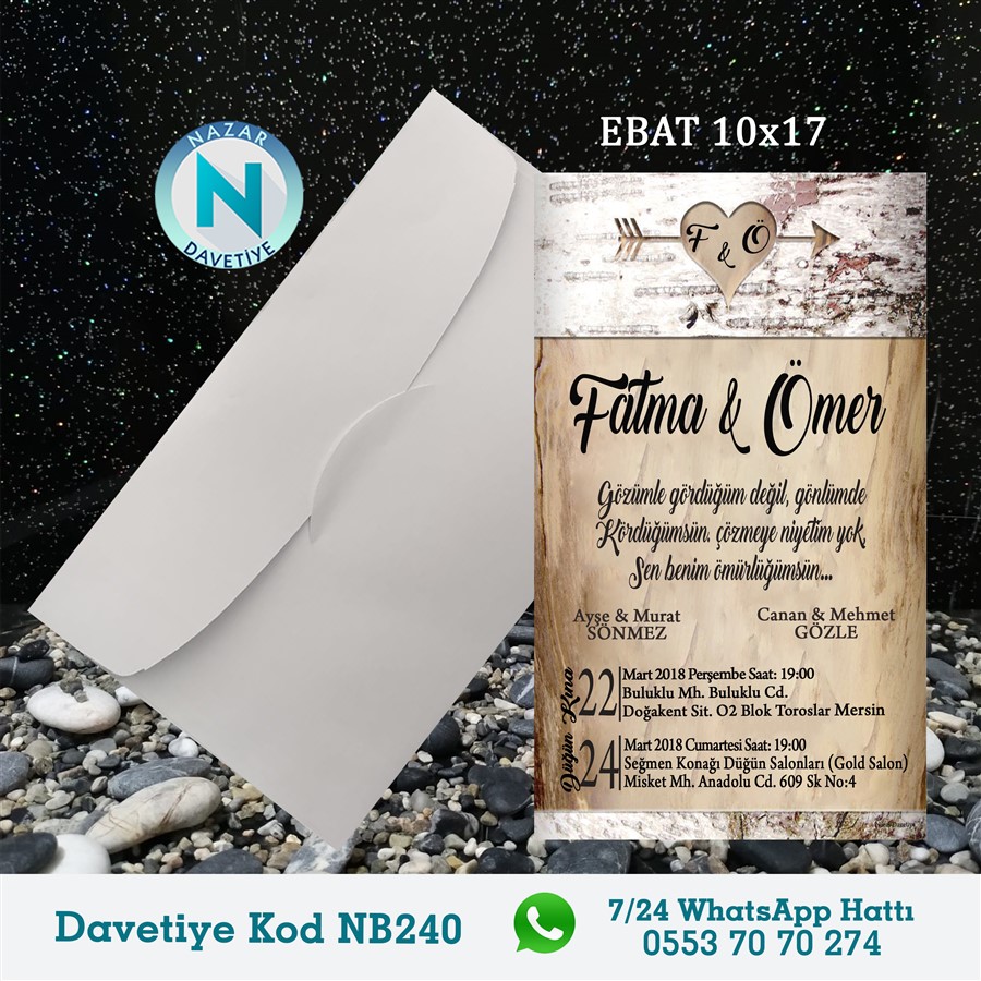NB240 BEYAZ ZARFLI DAVETİYELER - NB240 - Görsel 1