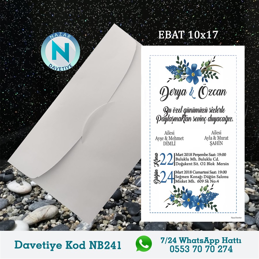 NB241 BEYAZ ZARFLI DAVETİYELER - NB241 - Görsel 1