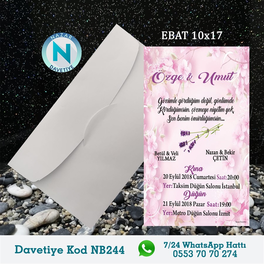 NB244 BEYAZ ZARFLI DAVETİYELER - NB244 - Görsel 1