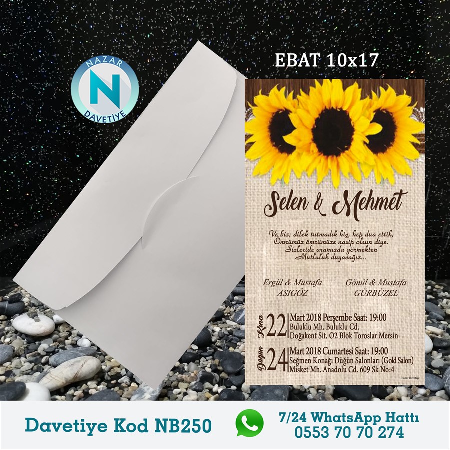 NB250 BEYAZ ZARFLI DAVETİYELER - NB250 - Görsel 1