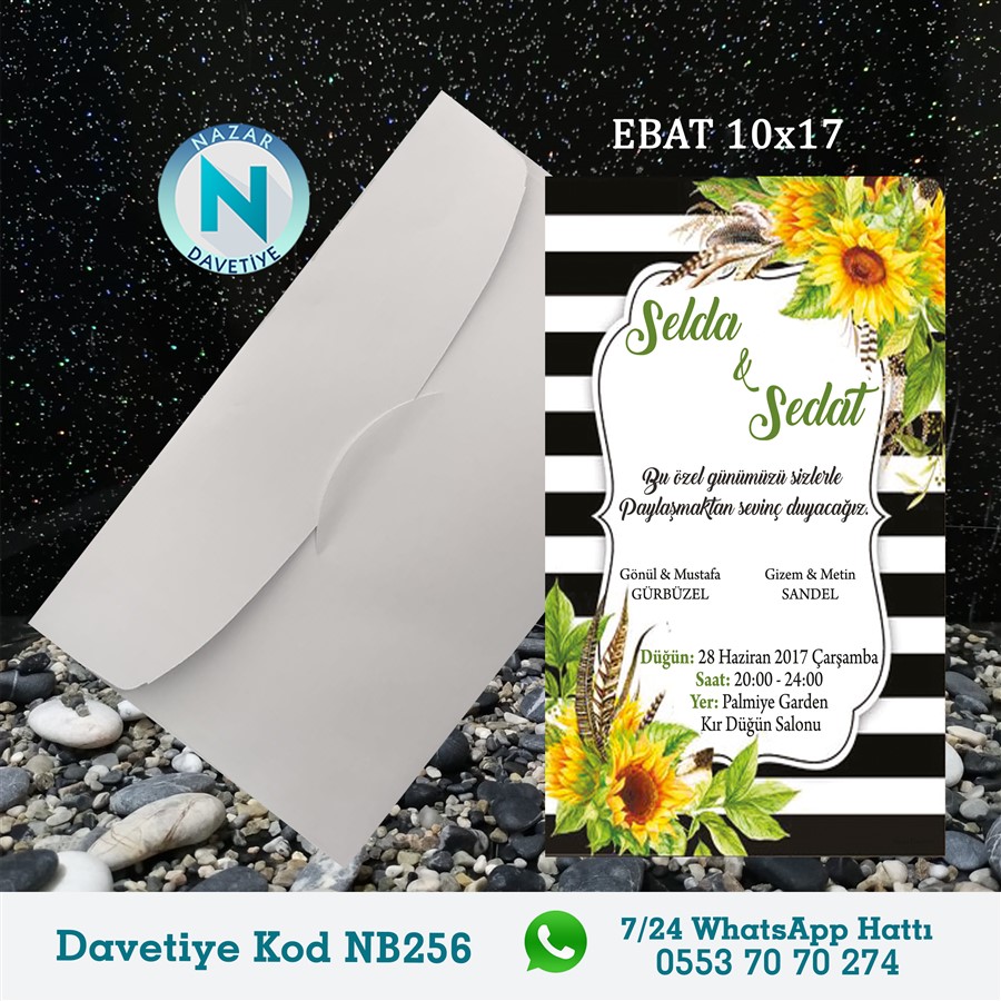 NB256 BEYAZ ZARFLI DAVETİYELER - NB256 - Görsel 1