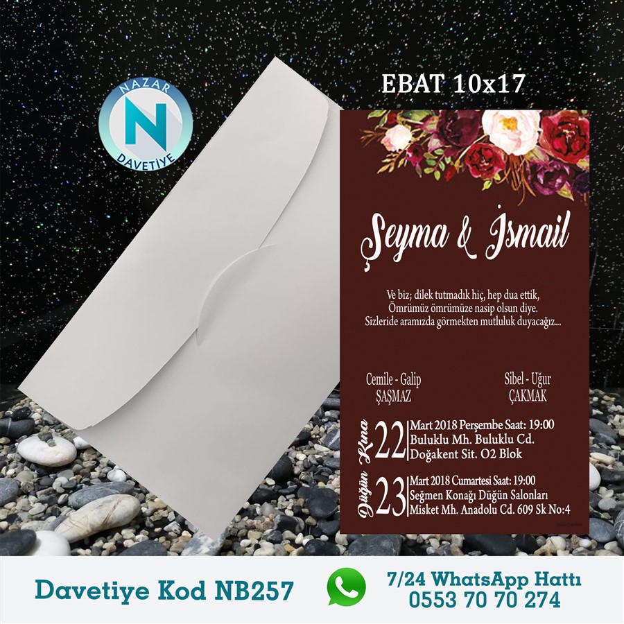NB257 BEYAZ ZARFLI DAVETİYELER - NB257 - Görsel 1