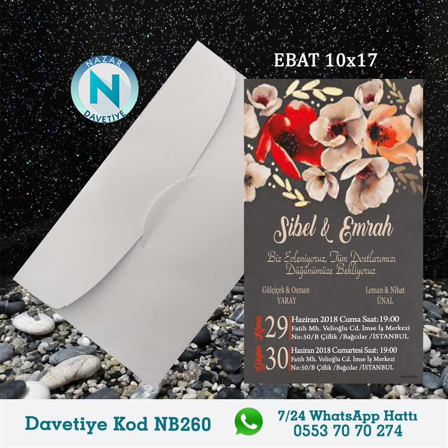 NB260 BEYAZ ZARFLI DAVETİYELER - NB260 - Görsel 1