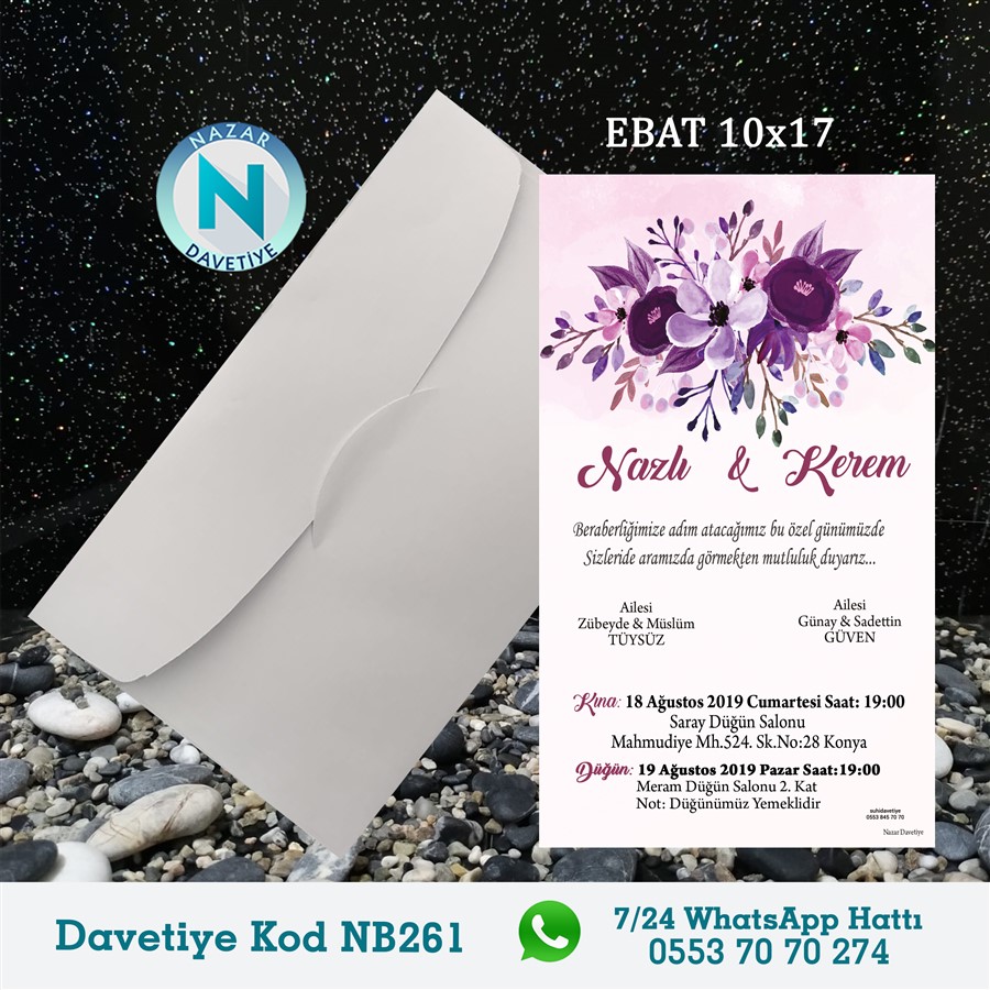 NB261 BEYAZ ZARFLI DAVETİYELER - NB261 - Görsel 1