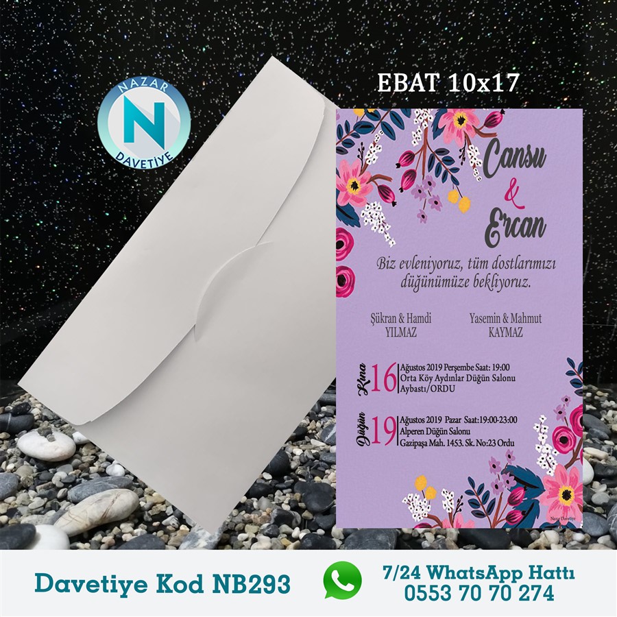 NB293 BEYAZ ZARFLI DAVETİYELER - NB293 - Görsel 1