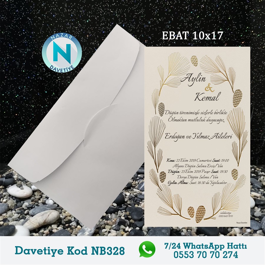 NB328 BEYAZ ZARFLI DAVETİYELER - NB328 - Görsel 1