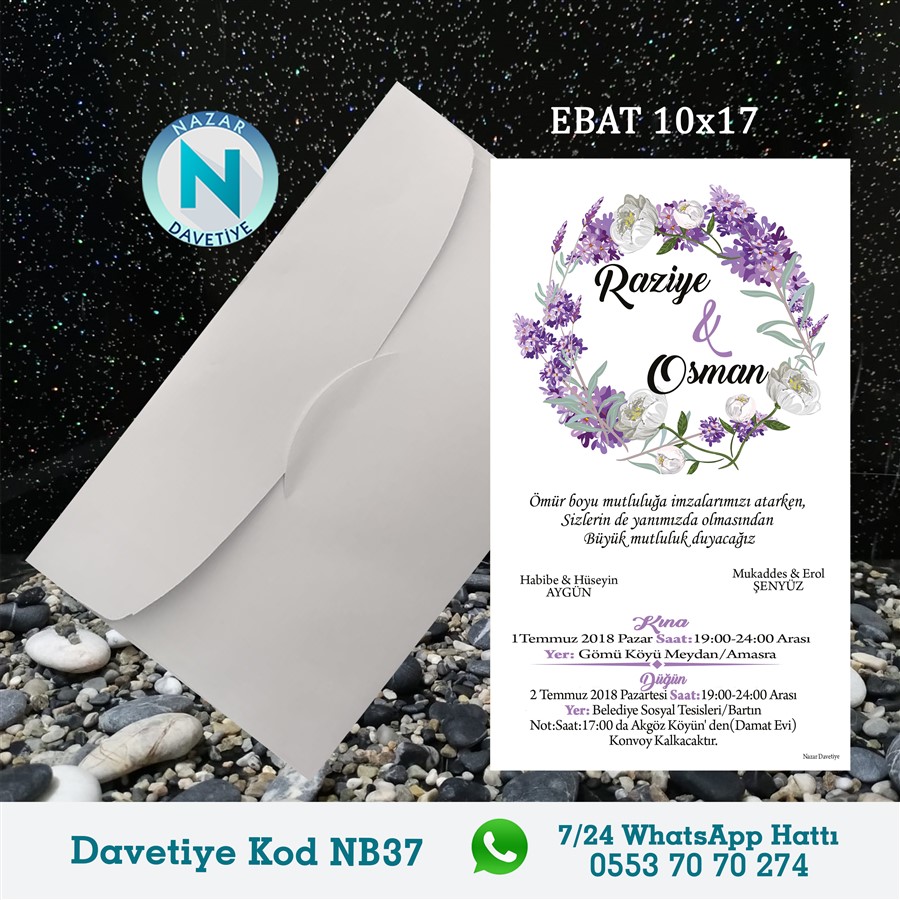 NB37 BEYAZ ZARFLI DAVETİYELER - NB37 - Görsel 1
