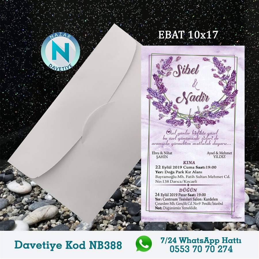 NB388 BEYAZ ZARFLI DAVETİYELER - NB388 - Görsel 1