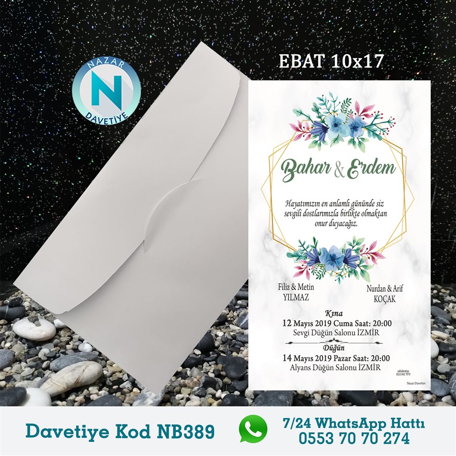 NB389 BEYAZ ZARFLI DAVETİYELER - NB389 - Görsel 1