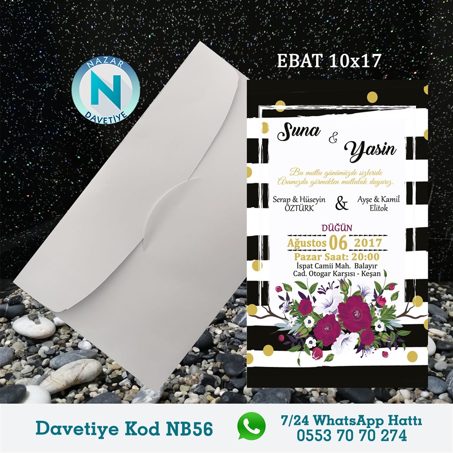 NB56 BEYAZ ZARFLI DAVETİYELER - NB56 - Görsel 1
