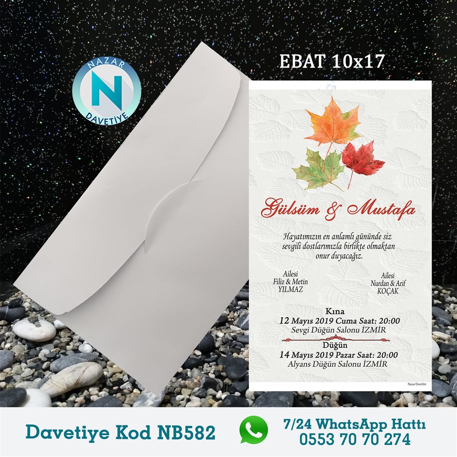 NB582 BEYAZ ZARFLI DAVETİYELER - NB582 - Görsel 1