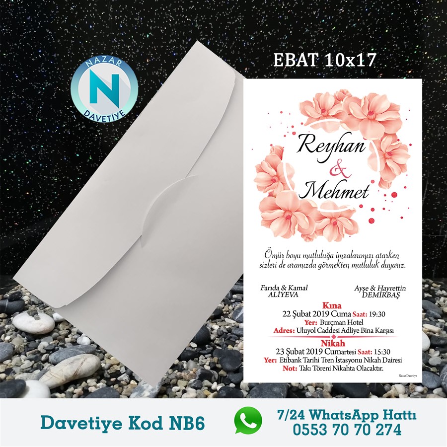 NB6 BEYAZ ZARFLI DAVETİYELER - NB6 - Görsel 1