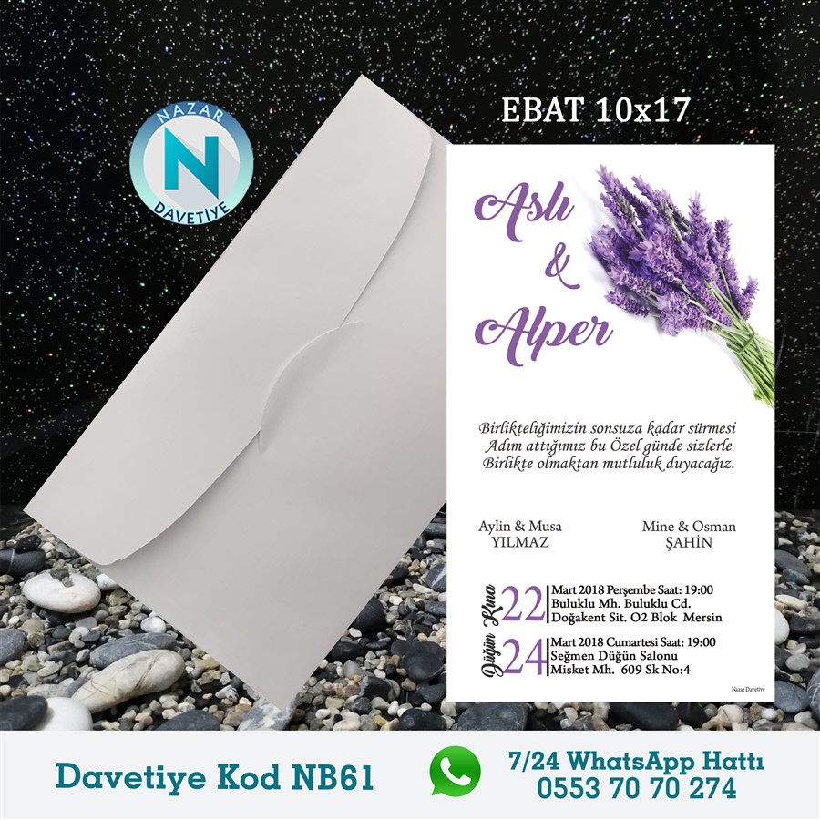 NB61 BEYAZ ZARFLI DAVETİYELER - NB61 - Görsel 1
