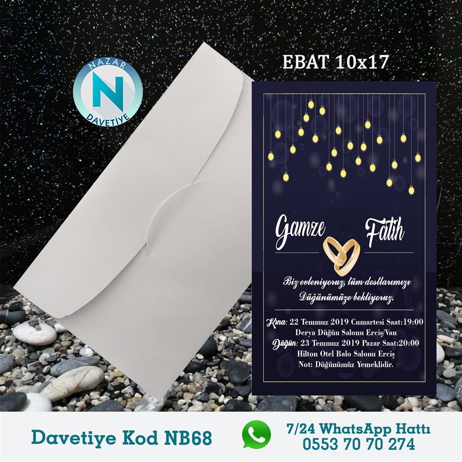 NB68 BEYAZ ZARFLI DAVETİYELER - NB68 - Görsel 1