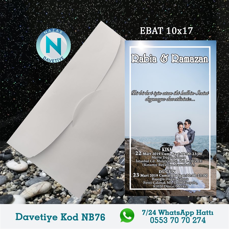 NB76 BEYAZ ZARFLI DAVETİYELER - NB76 - Görsel 1