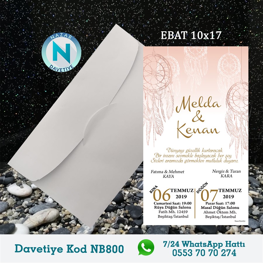 NB800 BEYAZ ZARFLI DAVETİYELER - NB800 - Görsel 1
