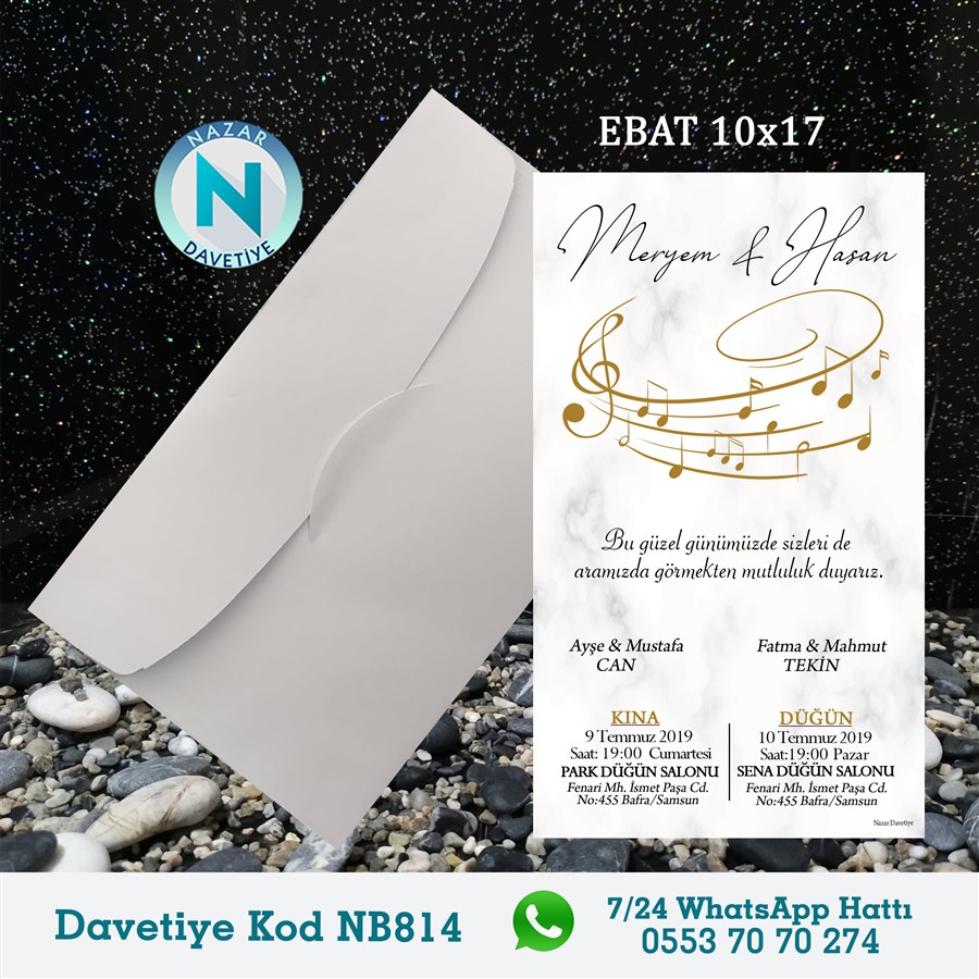 NB814 BEYAZ ZARFLI DAVETİYELER - NB814 - Görsel 1