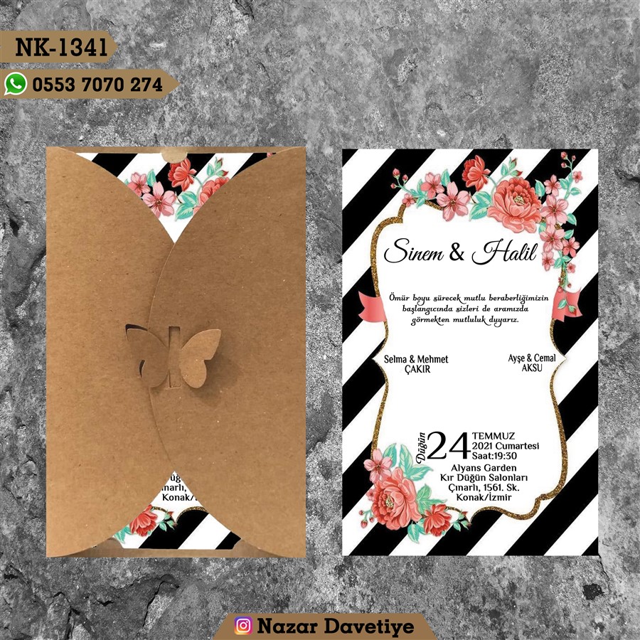 NK1341 KELEBEK KRAFT ZARFLI - NK1341 - Görsel 1