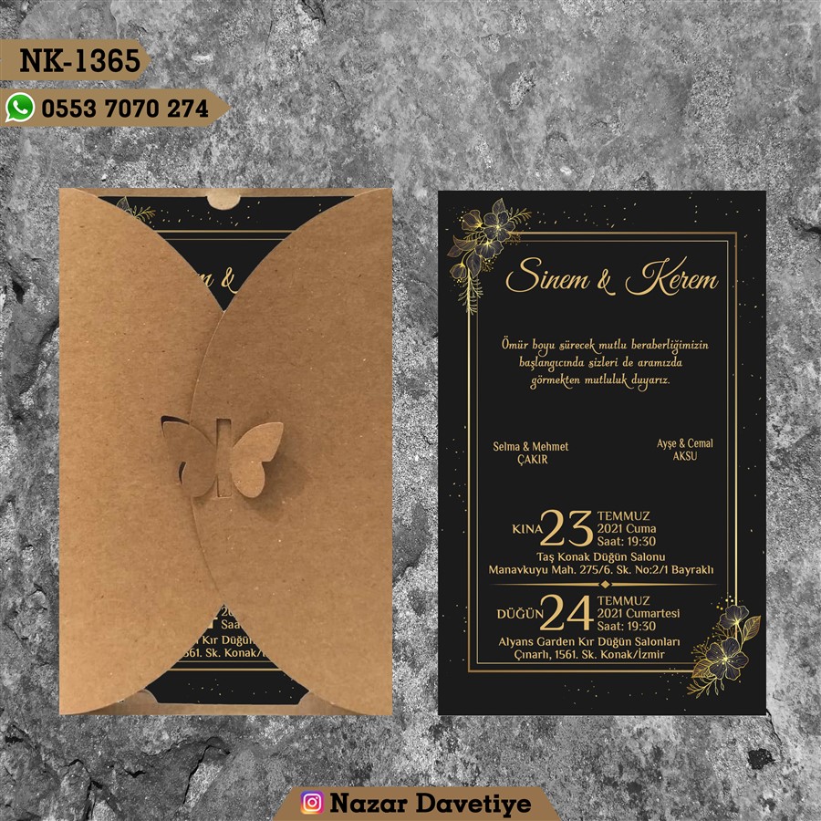 NK1365 KELEBEK KRAFT ZARFLI - NK1365 - Görsel 1