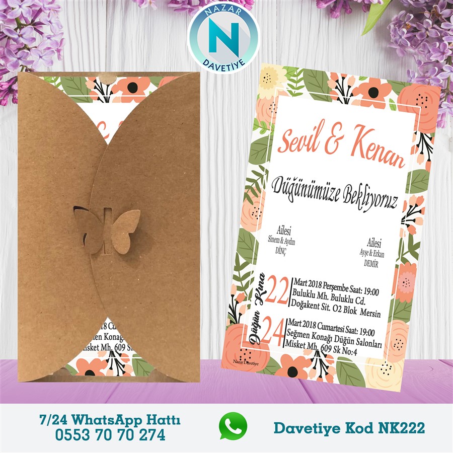 NK222 KELEBEK KRAFT ZARFLI - NK222 - Görsel 1