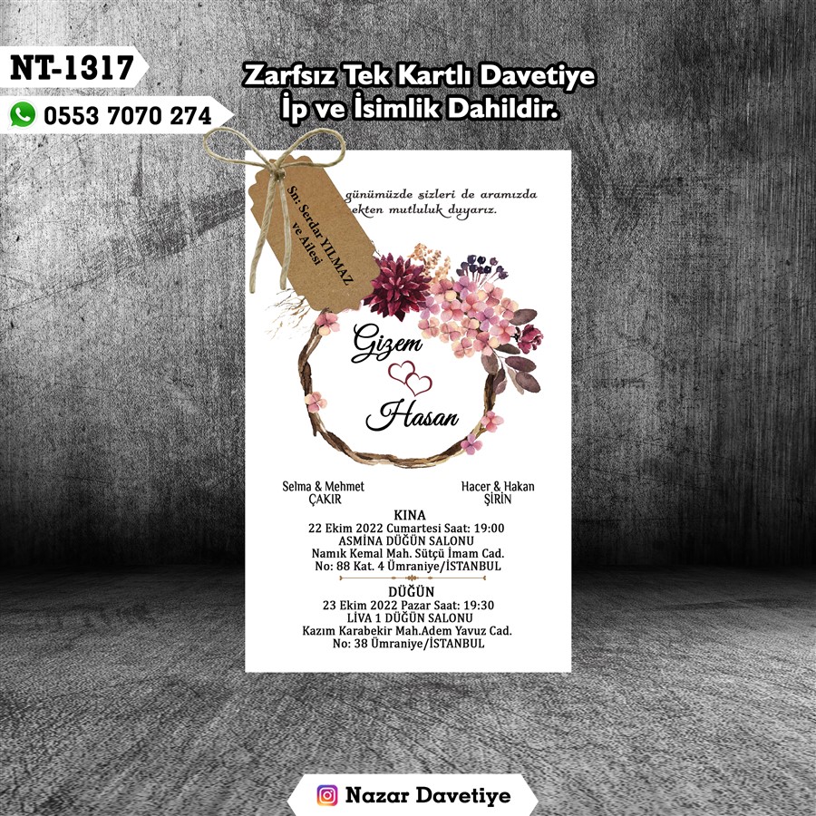 NT1317 TEKLİ DÜĞÜN - NT1317 - Görsel 1