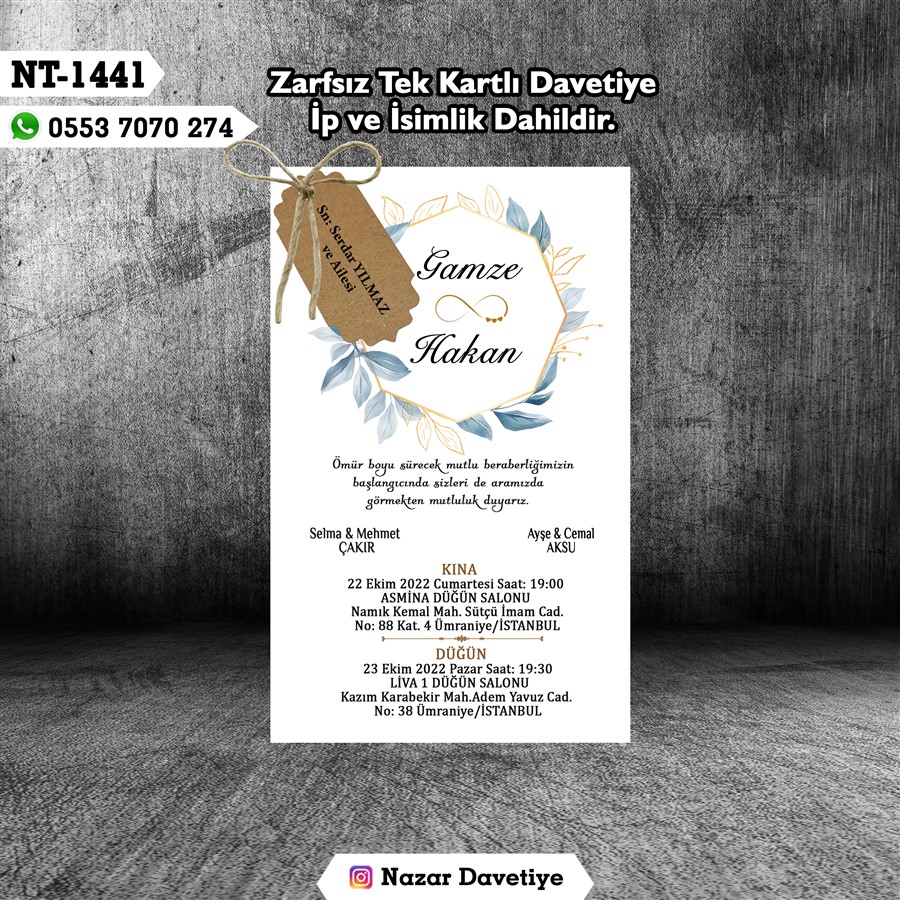 NT1441 TEKLİ DÜĞÜN - NT1441 - Görsel 1