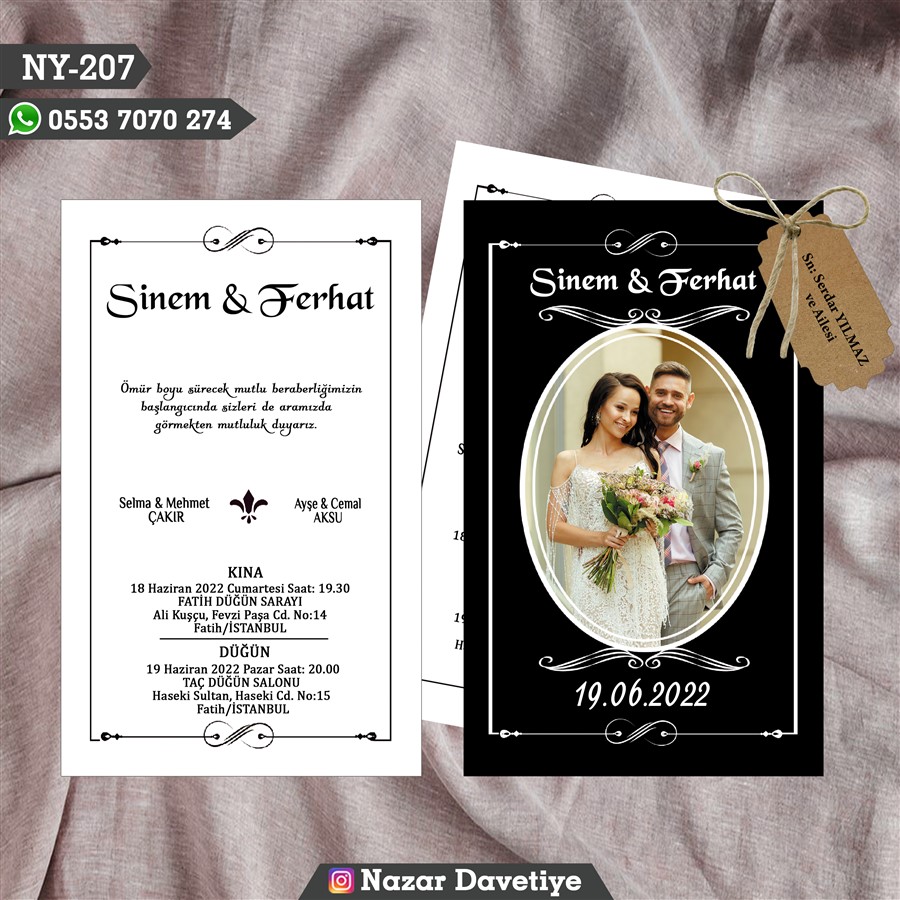 NY207 ÇİFTLİ DAVETİYE - NY207 - Görsel 1