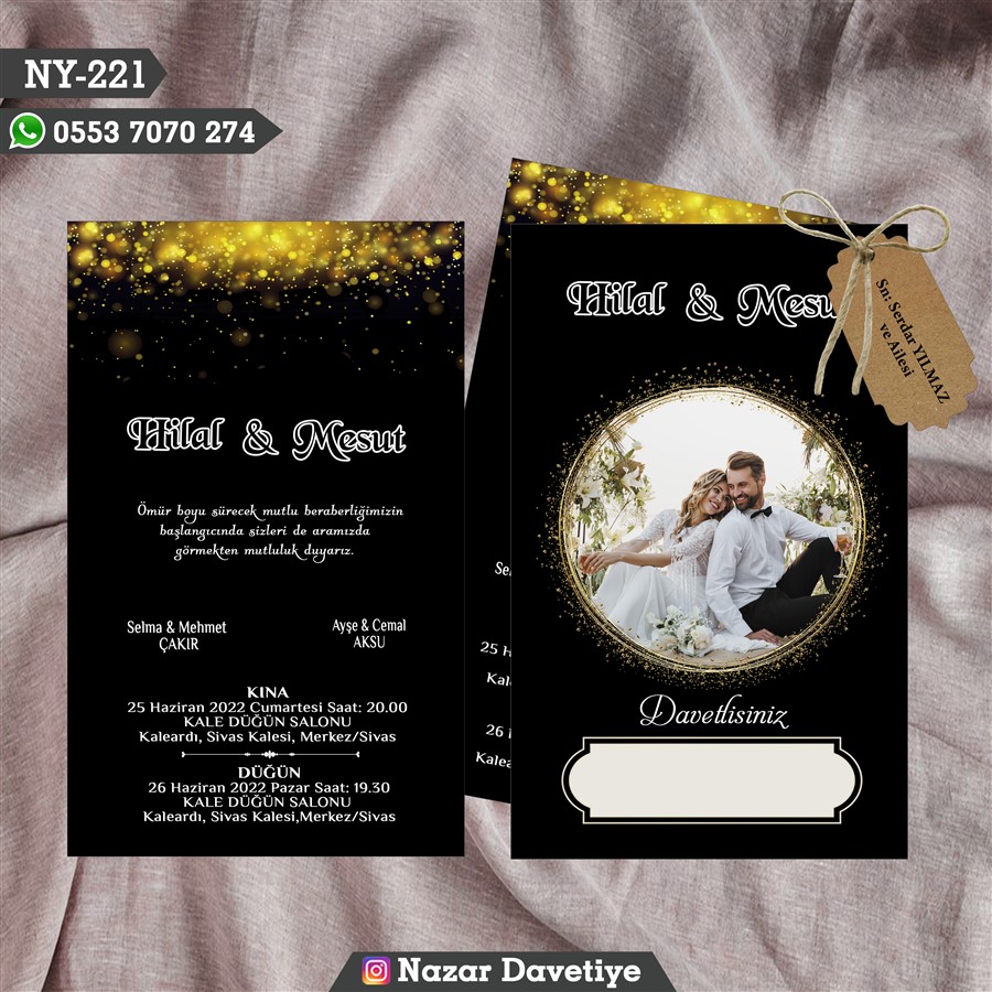 NY221 ÇİFTLİ DAVETİYE - NY221 - Görsel 1