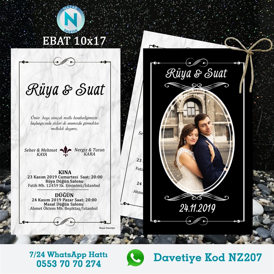 NZ207 ÇİFTLİ DAVETİYE - NZ207 - Görsel 1