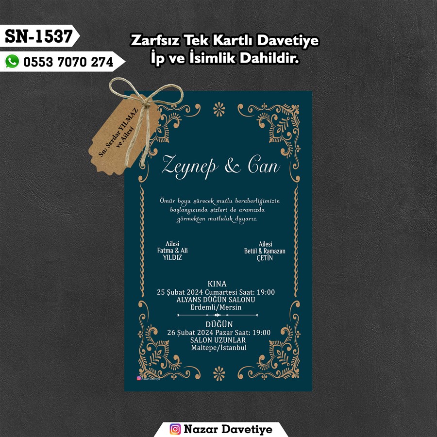 SN-1537 TEKLİ DÜĞÜN - SN-1537 - Görsel 1